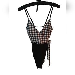 Cupshe Black & White Checkered Women's One Piece Bathing Suit